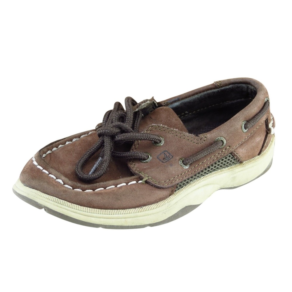 Sperry Top-Sider Toddler Boys 11 Medium Brown Boat Shoe Leather‎ Interpid